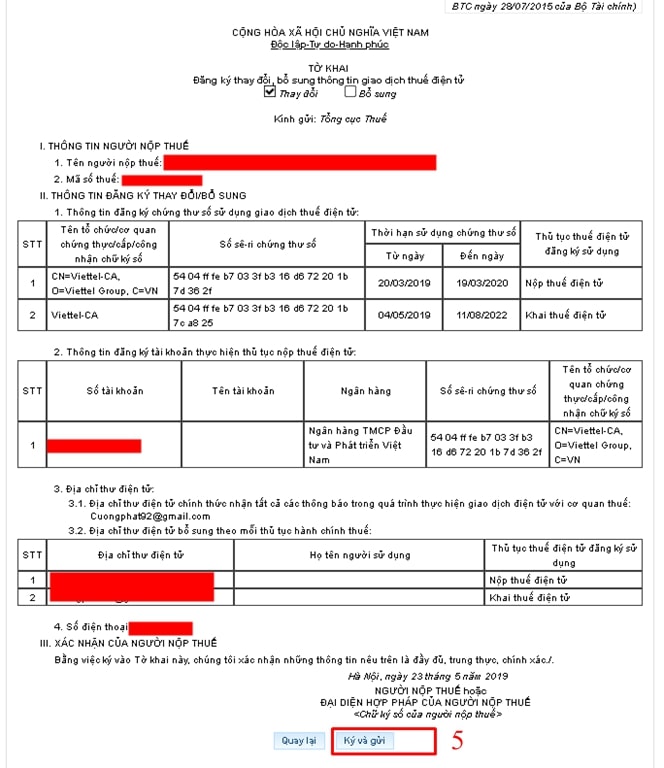 cập nhật chữ ký số trên thuế - Viettel Phú Nhuận